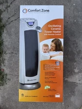 Comfort Zone Oscillating Digital Tower Space Heater with Remote Control