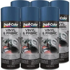 Duplicolor HVP112 (6 Pack), Vinyl & Fabric Spray Paint, Medium Blue, 11 oz