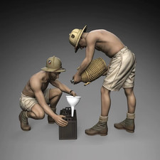 1/35 Scale WWII Tropical Soldiers Figure Set Equipment Scene Diorama Military