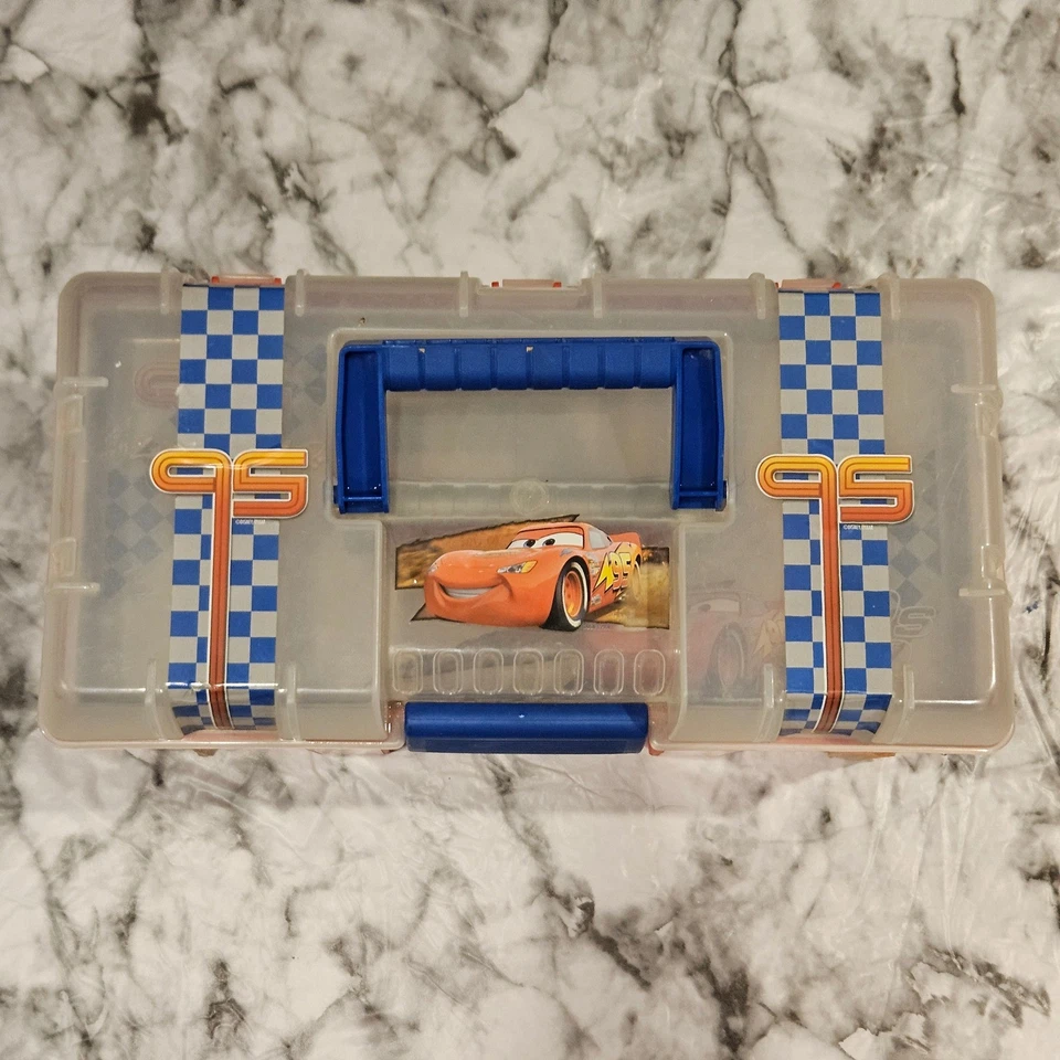 Disney Pixar Cars Lightning McQueen Rojo Azul Plástico Caja de Herramientas Estuche de Almacenamiento Niños Foto 3 de 4
