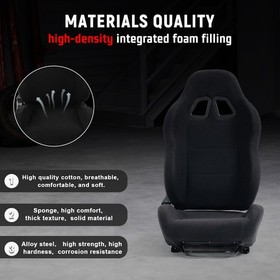 Dardoo Racing Black Seat Adjustable With Double Slide Fit For Racing Sim Cockpit
