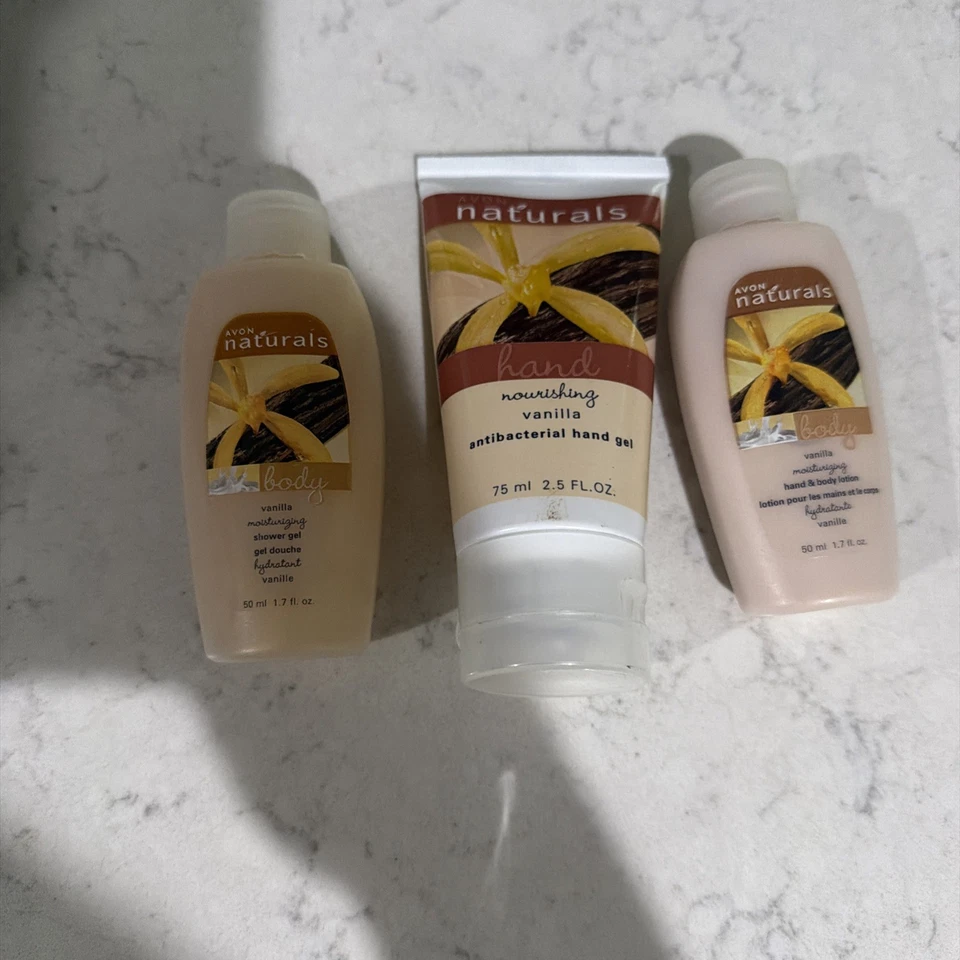 Avon NATURALS Vanilla Body Shower Gel  And Body Lotion, Antibacterial Lot Of 3 - Image 3 of 4