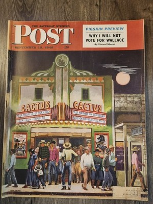 Saturday Evening Post Magazine - September 18, 1948 John Falter - Movie Theatre