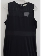 MICHAEL Michael Kors Women's Mesh-Trimmed Fit & Flare Dress (XS, Black)