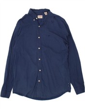 DOCKERS Mens Shirt Medium Navy Blue Spotted Cotton CX06