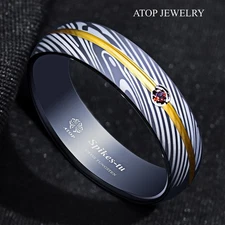 6mm/4mm Silver Tungsten Engagement Promise Ring ATOP Wedding Band for Love