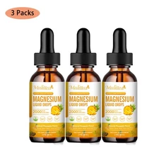 3 Packs Magnesium Liquid Drops, Magnesium Glycinate,Improve Sleep,Anxiety Relief