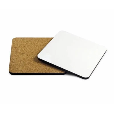 MDF Square Sublimation Blank Coasters with Cork Backing - 10cm x 10cm - Image 1 of 2
