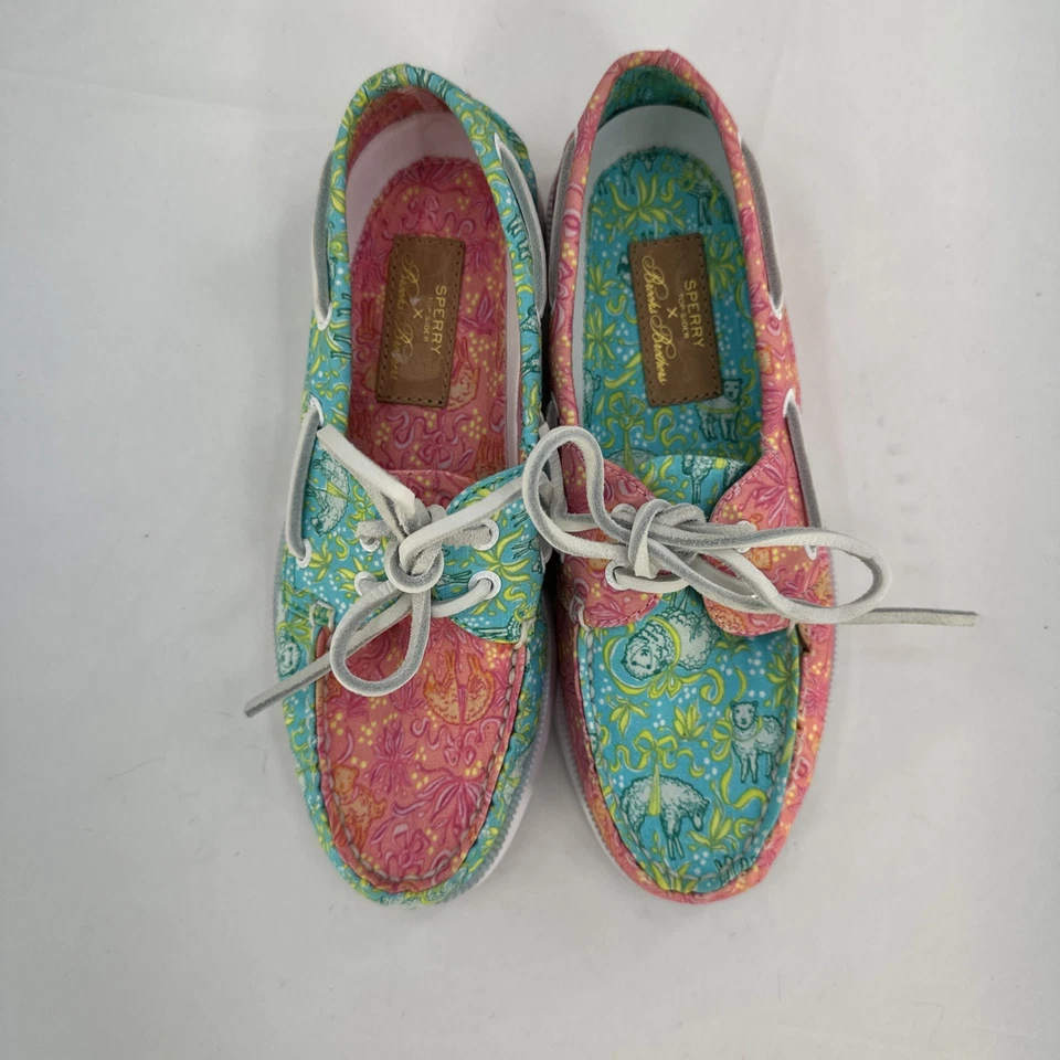 Sperry x Brooks Brothers Loafers Unisex EU 36 Pink Colorful Boat Shoes Preppy - Image 2 of 4
