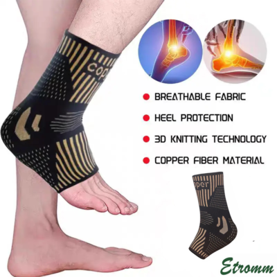 #ad #ad Copper Ankle Brace Silver Support Compression Sleeve Socks Foot Fasciitis Pain $4.95