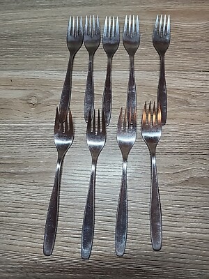 9 x WMF Cromargan ALPHA Stainless SPAIN Satin Flatware Salad Fork 7'' Forks