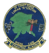 Loran Station Ocean Cape Yakutat Alaska totem 1970s W5318 USCG Coast Guard patch