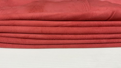 PERSIAN RED SUEDE soft Italian Lambskin Lamb leather 2 skins total 14sqf 0.5mm - Picture 9 of 9