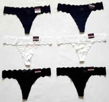 No Boundaries Micro  Lace Thongs Size XL LOT OF 6 White/Black/Navy Blue
