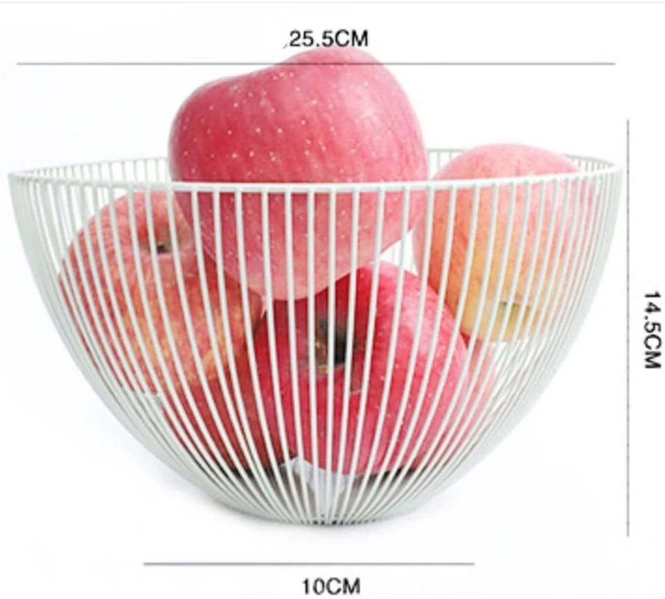 Metall Obstkorb Brotkorb Deko Gitter Korb Brötchen Gemüse Obst Schale Drahtkorb - Bild 3 von 4