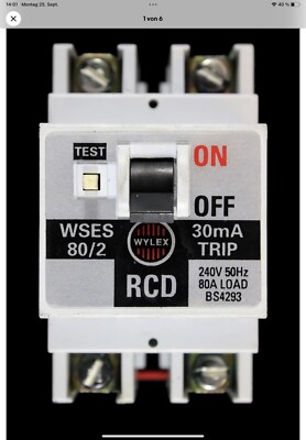 WYLEX 80 AMP 30mA DOUBLE POLE RCD WSES 80/2