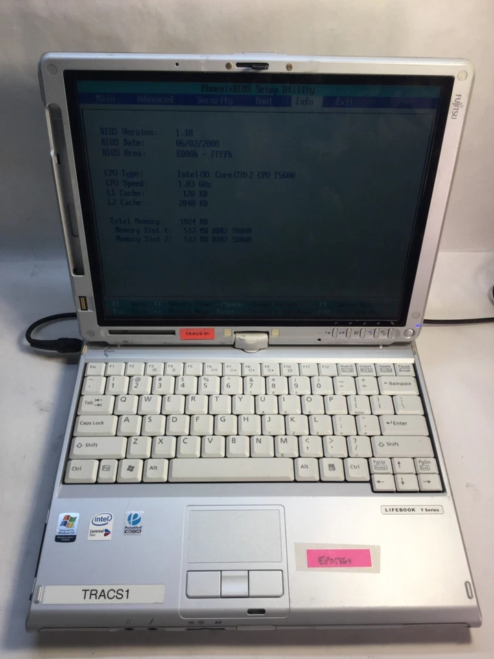 Lot of 2 Fujitsu Lifebook T4215 12" Intel Core 2 Duo- BOOT TO BIOS -MZ - Image 2 of 4