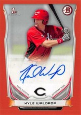 Kyle Waldrop autographed baseball card 2014 Bowman 1st Rookie Orange #PAKW