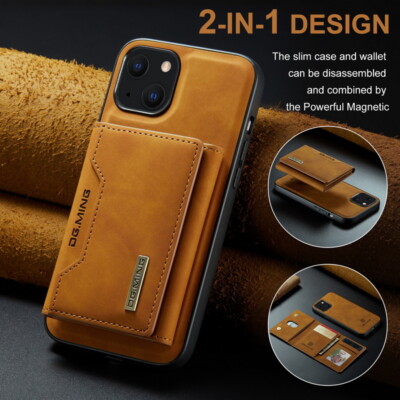 Abnehmbare magnetische Ledertasche für iPhone 16 15 14 13 Pro 12 Max Wallet CASE