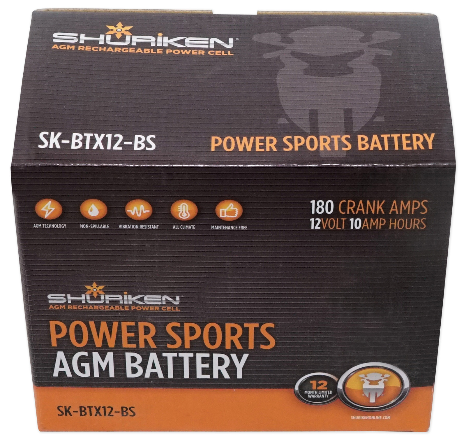 Аккумуляторная батарея Metra SK-BTX12-BS AGM мощностью 180 Вт Ч 4 для лодок квадроциклов UTVтележекмотоциклов