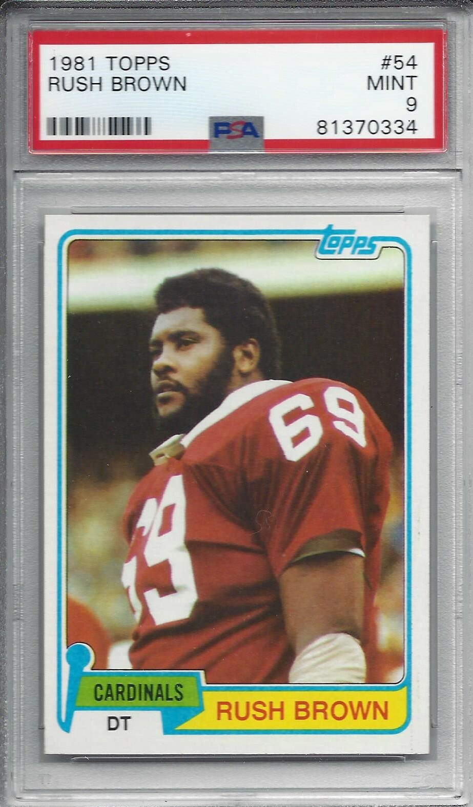 1981 Topps #54 Rush BROWN - PSA 9+++ RC Cardinals