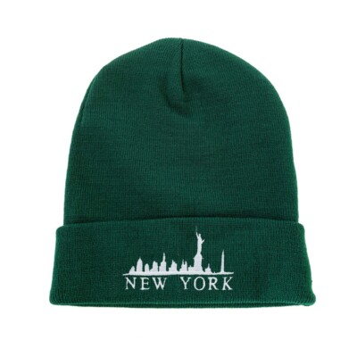 New York Skyline Embroidered Beanie Winter Hat NY Beanie Hat  display picture 1