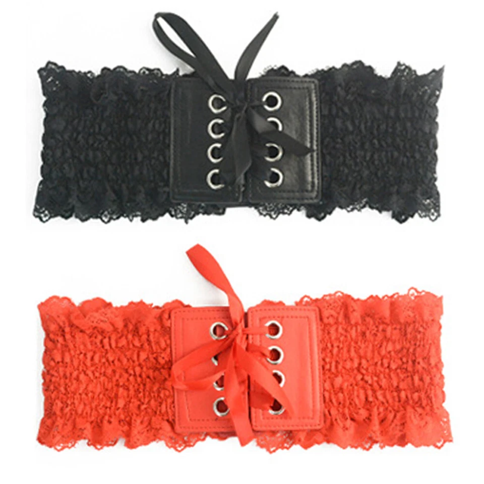 Frauen breiter Gürtel Quasten Schleife Schnalle Kleid Korsett Dehnbar Bund - Bild 2 von 4