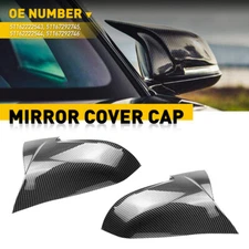 Carbon Fiber Black Rear Mirror Cover Caps for BMW F20 F21 F22 F30 F32 F36 X1 M3