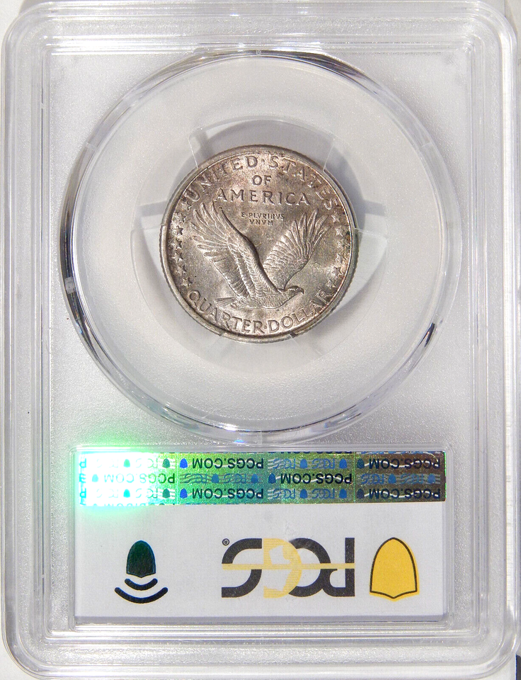 1917D TYPE ONE 25c PCGS MS 63 FH WELL STRUCK SILVER STANDING LIBERTY