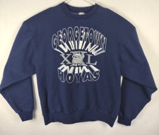 Vintage 90s Georgetown Hoyas Sweater Adult XL Blue Sweatshirt Mens Made In USA