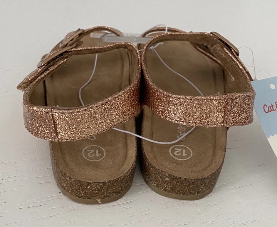 Cat & Jack - Sandalias Reagan Dorado Brillo Zapatos Talla 12 NUEVO Foto 4 de 4