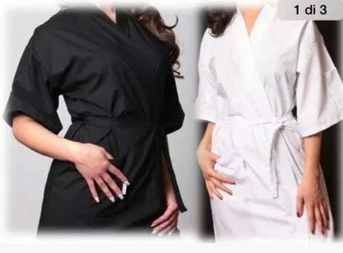 KIMONO DONNA-LAVORO-ESTETISTA-PARRUCCHIERA-IN BIANCO - Immagine 3 di 3