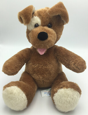 Build A Bear Light Brown Sugar Pup 15'' Plush Stuffed Puppy Dog White Spot Eye