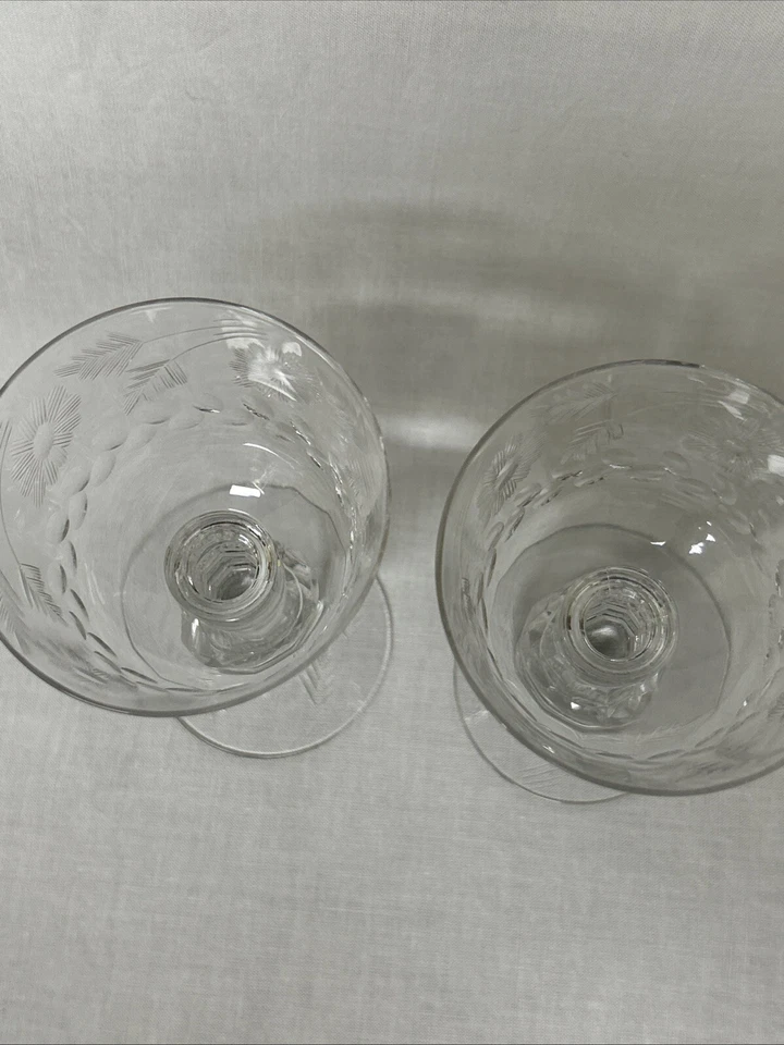 2 VASOS DE CÓCTEL DE LICOR CRISTAL ROCA CORTE ALHAMBRA DUNCAN & MILLER 5 3/8 pulgadas Foto 4 de 4