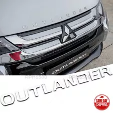 For Mitsubishi Outlander Hood Letter Logo Badge Nameplate Emblem Sport Silver