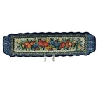 Poland Pottery Unikat 20” Tray Blue Rose Summer Blooms Sandwich Tray Signed