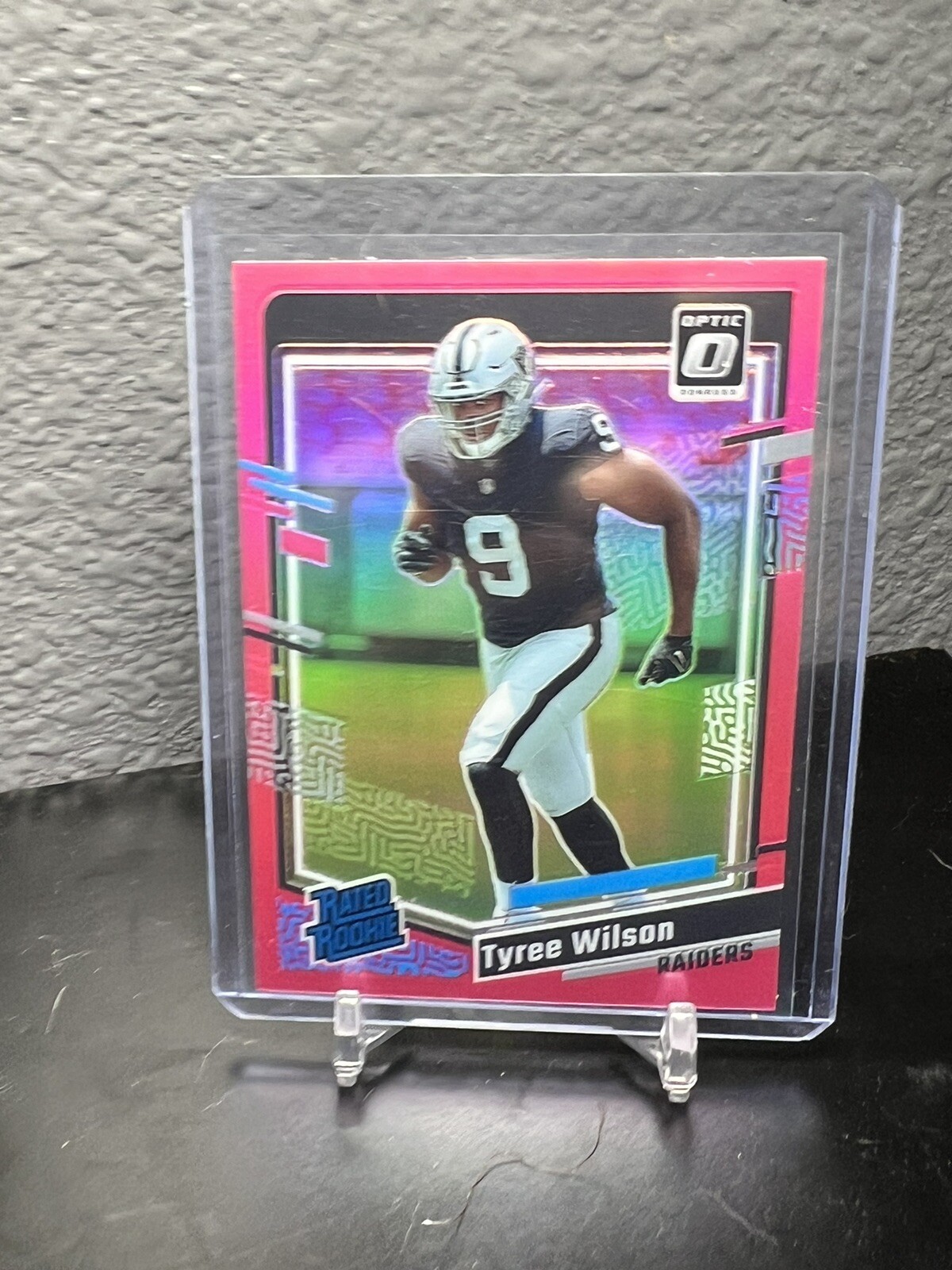 2023 Panini Optic Tyree Wilson Pink Prizm RC Rated Rookie #262 Raiders