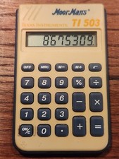 Vintage MoorMans Moor Man's TEXAS INSTRUMENTS TI 503 Hand Held CALCULATOR Works 