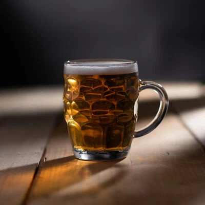 BAR@DRINKSTUFF The Great British Dimple Mug - Set of 4 | Pint Tankard Traditional Beer Glasses