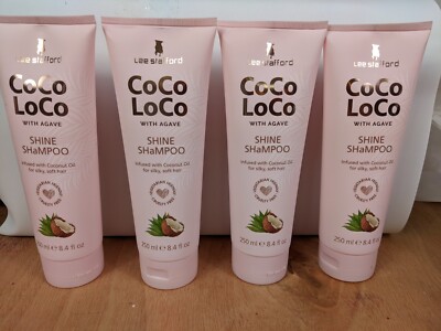 4 Genuine Lee Stafford Coco Loco Shine Shampoo With Agave 8.4 Oz Each 