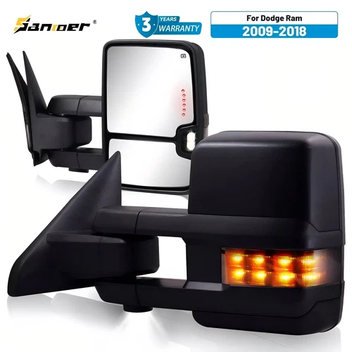SANOOER Power Heated Tow Mirrors For 09-2018 Dodge Ram 1500 2010-2018 2500 3500