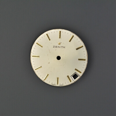 ZENITH Swiss Vintage Dial Zifferblatt Stellina Gold silver day 26,9mm Date
