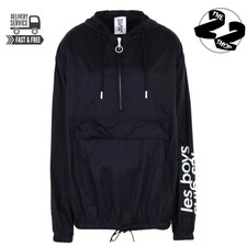 Les Girls Les Boys Logo Unisex Black Neon Hooded Pack A Mac Size Xs (uk 6-8)