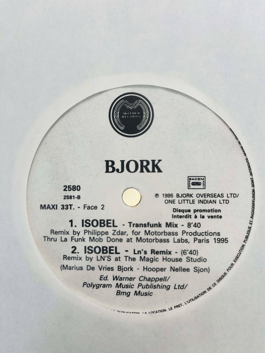Bjork / Isobel 1995 France Limited Vinyl Mother Records 2580