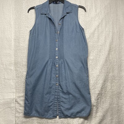 Bandolino Denim Dress Small Blue Chambray Sleeveless Side Pockets Belt Loops | eBay Bandolino Denim Dress Small Blue Chambray Sleeveless Side Pockets Belt Loops | eBay