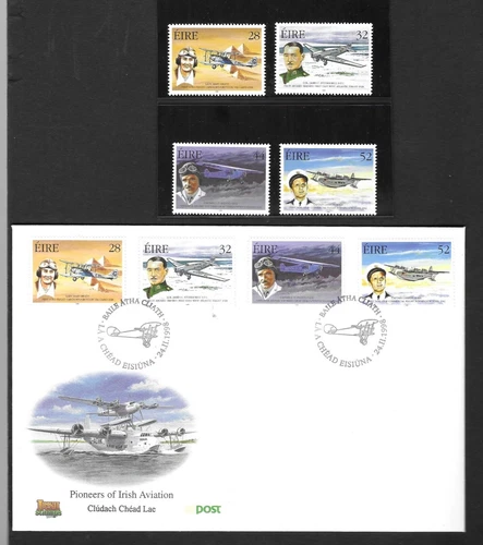 Ireland 1998 MNH Pioneers of Irish Aviation sg 1155/8 & FDC