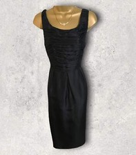 L.K. Bennett Black Silk Sindy Ruched Pencil Dress UK 10 US 6 EU 38