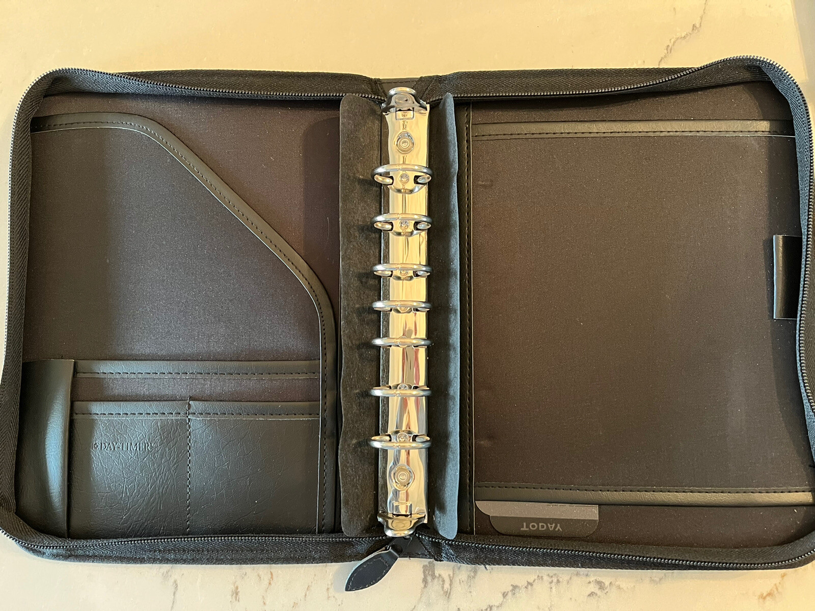 DayTimer Black Zippered Pocket Size Planner Cover Organizer eBay