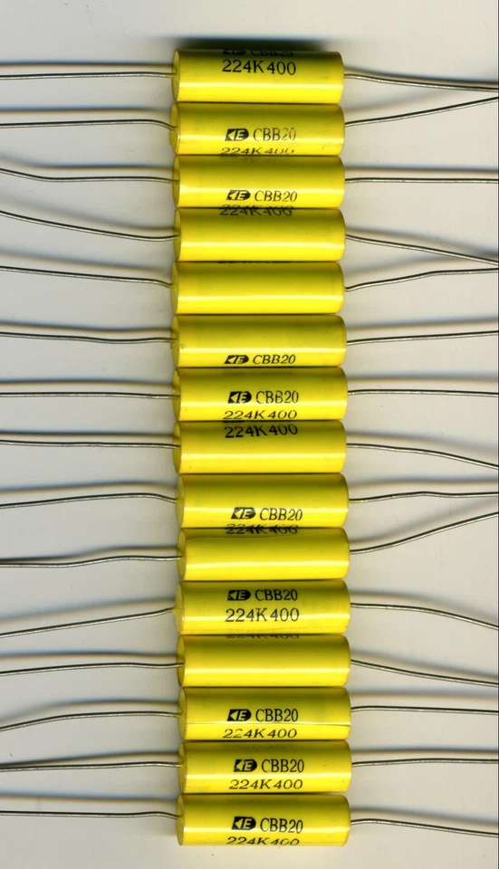 NCC 15 CONDENSATEURS AUDIO POLYPROPYLENE - MKP 0,22 µF - 400 V LONGS FILS