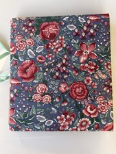 Vintage Floral Fabric Covered 3-Ring Binder Album. Cottage Core Roses Flowers